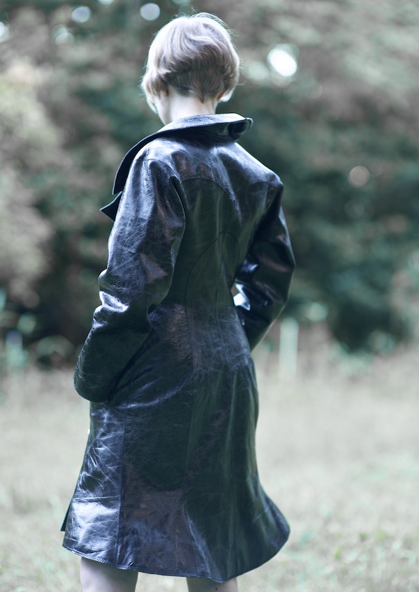 Leather coat with silk lining and full leather pockets -  design by Tim Elverston