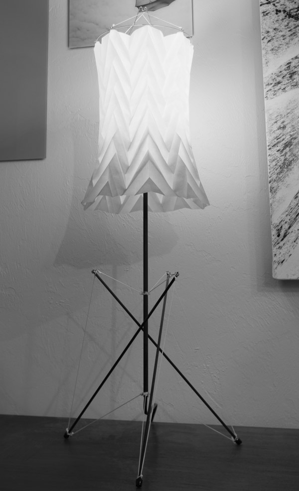 Surface Lamp - tensegrity lamp with origami shade by windfire Designs