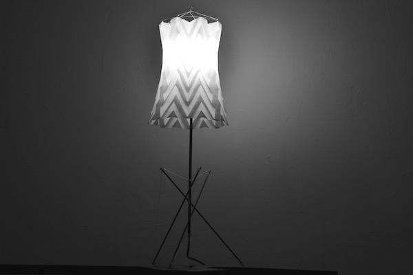 WindFire Designs Table Lamp - Design by Tim Elverston - Carbon fiber stainless steel and spectra line and laminate