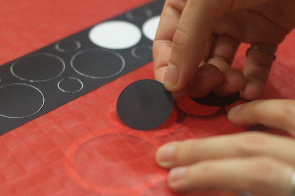 Placing an adhesive reinforcement cut with the circle tool