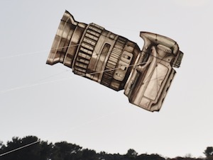 Ruth Whiting Camera Kite painted quadline