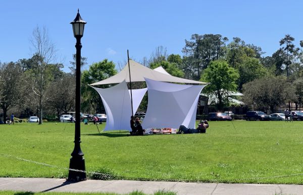 temporary tension-based open air classroom designed by tim elverston